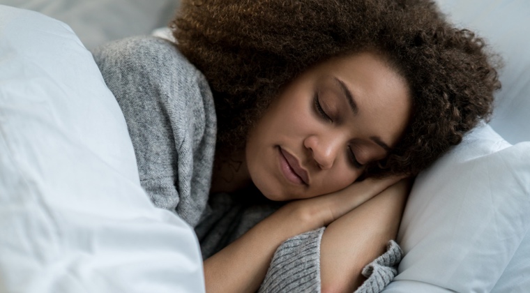 a woman fast asleep